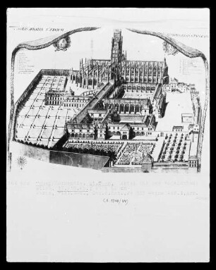 Rouen, Ansicht der Abtei Saint-Ouen von oben.