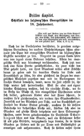 Schicksal der salzburg'schen Evangelischen im 18. Jahrhundert.