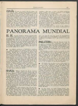 Panorama mundial