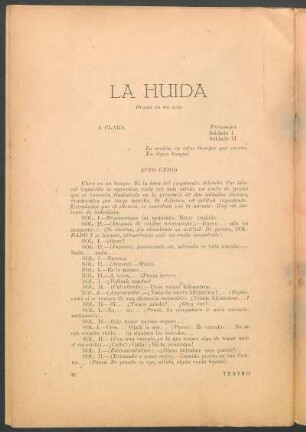 La huida : drama en un acto