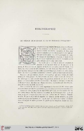 Bibliographie: Le trésor de l'abbaye de Saint Maurice D'Agaune