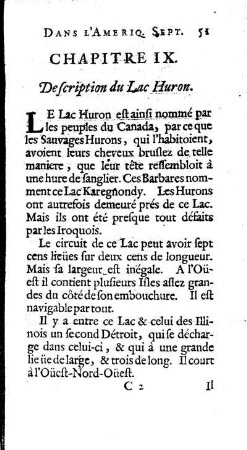 Description du Lac Huron.