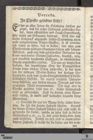 Vorrede. In Christo geliebter Leser!