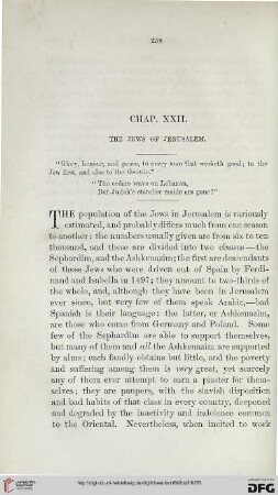 Chap. XXII: The jews of Jerusalem