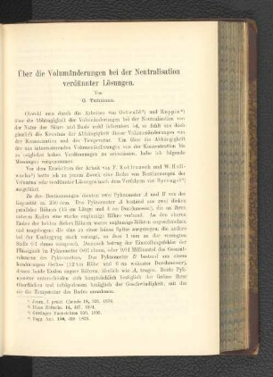 Über die Volumänderungen bei der Neutralisation verdünnter Lösungen.