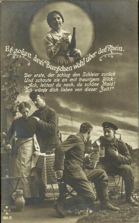 Es zogen drei Burschen wohl über den Rhein - Der erste, der schlug [...]