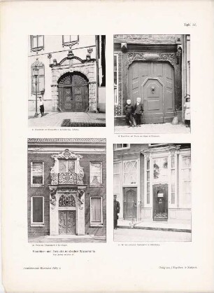 Haustüren und Tore, Schleswig, Ripen, Middelburg, Groningen: Ansichten (aus: Architekt. Rundschau, hrsg.v. Eisenlohr & Weigle, 1905)