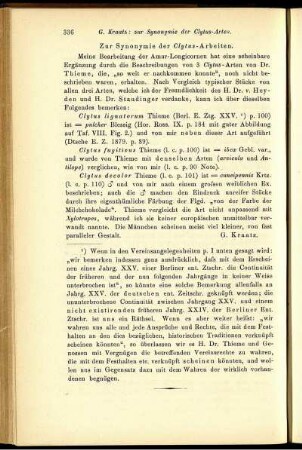 Zur Synonymie der Clytus-Arbeiten