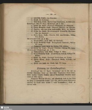 Ordnung der Entlassungsfeier