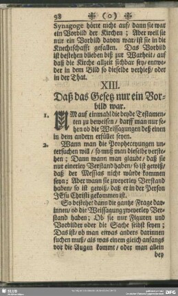 XIII. Daß das Gesetz nur ein Vorbild war