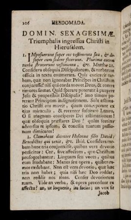 106-113, Hebdomada Sexagesimae.