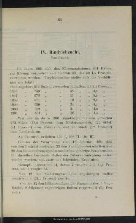 IV. Rindviehzucht
