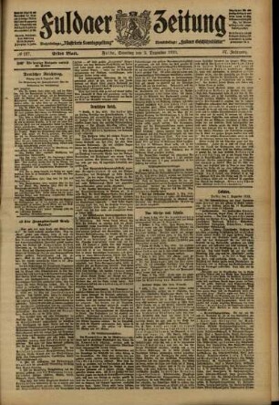Erste Ausgabe vom Samstag, den 03. Dezember 1910.