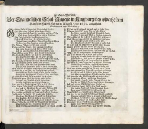 Friedens-Gemähld ... Anno 1690. ausgetheilet ...