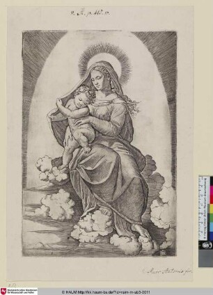 [La Vierge assise sur des nues; Die Jungfrau auf den Wolken sitzend; Madonna di Foligno]
