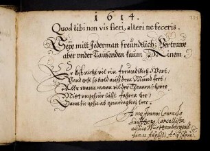 Sauter, Johann Conrad. o.O., 11.8.1614.