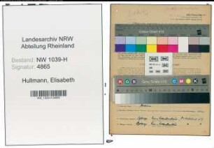 Entnazifizierung Elisabeth Hullmann , geb. 18.09.1905 (Krankenschwester)