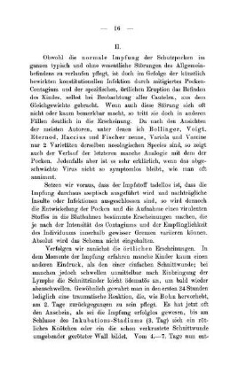 II. Symptomatologie und Verlauf der normalen Impfung