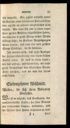 Siebenzehnter Abschnitt. Weiber, die sich ihren Bedienten überlassen