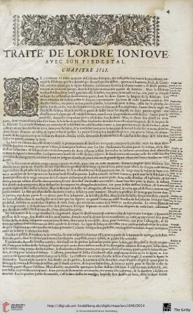 Traité de l’ordre Ioniqve. Avec son piedestal