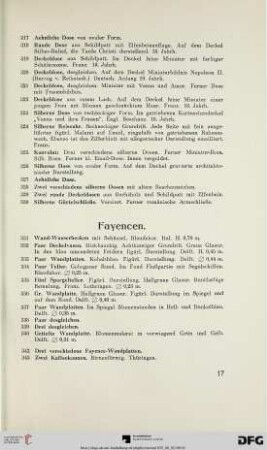 Fayencen (Nr. 331-381/385)