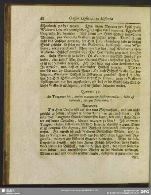 Quaestio 59. An Tangmaro hic, invitis conciliorum subscriptionibus, Fides est habenda, ejusque sectatoribus?