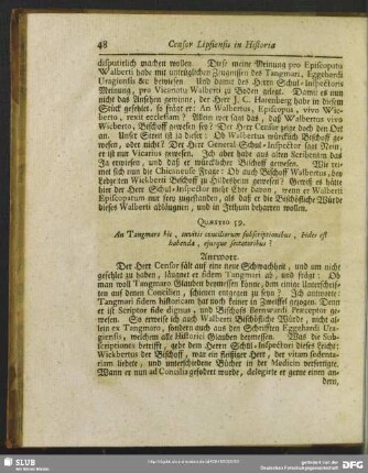 Quaestio 59. An Tangmaro hic, invitis conciliorum subscriptionibus, Fides est habenda, ejusque sectatoribus?