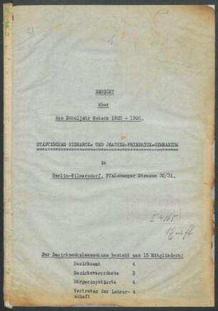1925/26: Jahresbericht ... - 1925/26