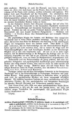 114-117, IV. Zeitschriftenschau