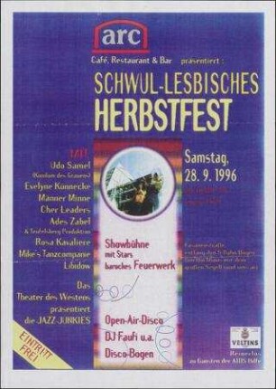 Schwul-lesbisches Herbstfest zugunsten der Aids-Hilfe
