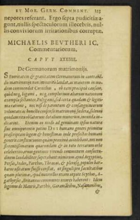 Caput XXXIIII. De Germanorum matrimoniis.