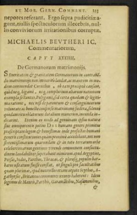Caput XXXIIII. De Germanorum matrimoniis.