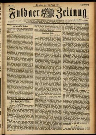 Ausgabe vom Dienstag, den 23. Juni 1891.