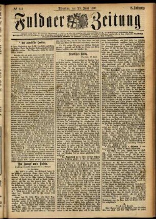 Ausgabe vom Dienstag, den 23. Juni 1891.