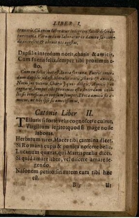 Catonis Liber II.