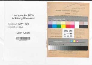 Entnazifizierung Albert Lohr , geb. 25.03.1894 (Arbeiter)