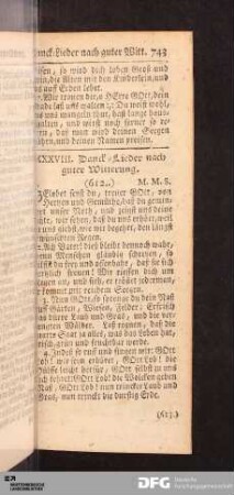 XXXVIII. Danck-Lieder nach guter Witterung.