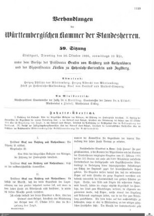 59. Sitzung, Stuttgart, 30.10.1906