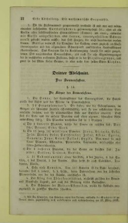 Dritter Abschnitt. Das Sonnensystem
