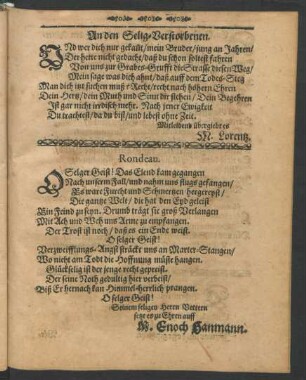 An den Selig-Verstorbenen.