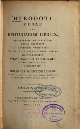 Herodoti Musae sive historiarum libri IX, 5