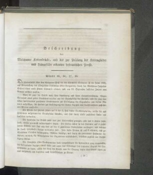 Beschreibung der Malapaner Kettenbrücke, und der zur Prüfung der Kettenglieder und Hängestäbe erbauten hydraulischen Presse.