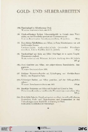 Gold- und Silberarbeiten (Nr. 189a-205)