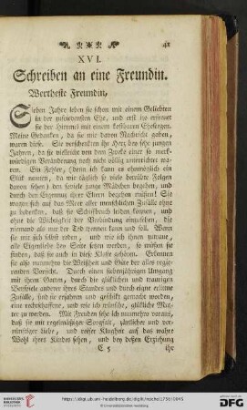 XVI. Schreiben an eine Freundin