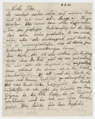 Brief von Vera Broido an Vera Hausmann. [Jershöft]