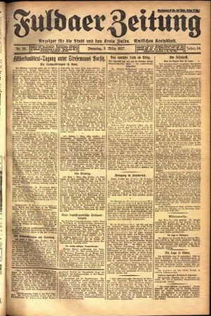 Ausgabe vom Dienstag, den 08. März 1927.