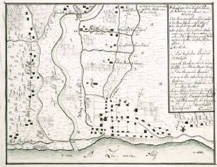 WHK 28 Nordamerikanische Kriege von 1775-1782: Karte von dem Dorf La Prairie Ste. Madelaine in Amerika [bei Montreal]