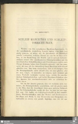 VII. Abschnitt. Schleif-Maschinen Und Schleif-Vorrichtungen