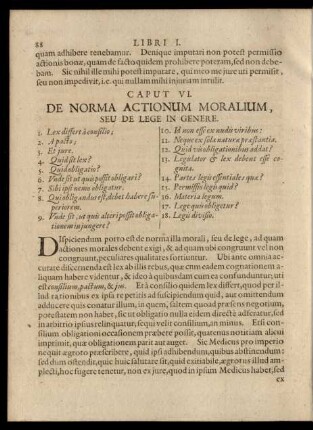 Caput VI. De Norma Actionum Moralium, Seu De Lege In Genere.