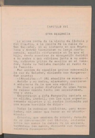 Capítulo XVI - Otra desgracia